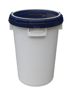 PLASTIC BAG 25L WITH CLICK-PACK LID WHITE / BLUE