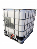 IBC SCHÜTZ 1000 L CONTAINER REASONED / ENDED PE PALLET THICKNESS DN50 MM 150 MM WHITE CONTAINER