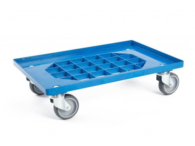 PLASTIC CART WITH GRID AND RUBBER WHEELS DIMENSION 620 X 420 X 150 MM BLUE(3)