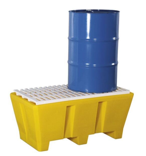 Plastic drip tray with grate, 270 l (2 barrels)