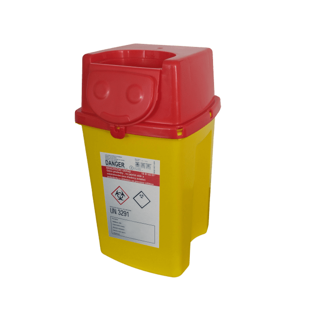 MEDICAL WASTE CONTAINER SQUARE 2 L INCLUDING CAP 120 X 128 X 220 MM (75 PCS/CARTON)(2)