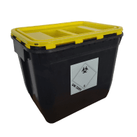 PP REC CONTAINER 30 L BLACK UN 3H2//S CONICAL 400 X 300 X 330 MM