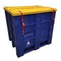 PLASTIC BOX, TYPE 1000 SH 1140,UN,FULL, DIMENSIONS 1200 x 1000 x 1140 MM WITH LID AND FIXING STRAPS