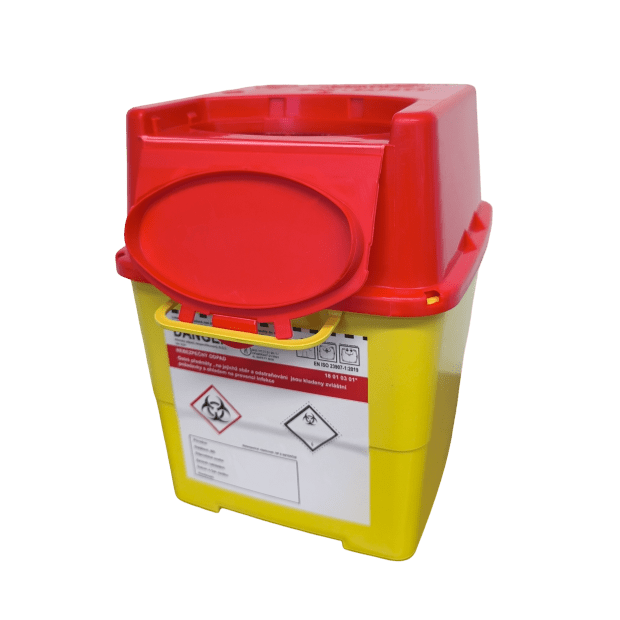 MEDICAL WASTE CONTAINER SQUARE 4 L INCLUDING CAP 180 X 180 X 225 MM (50 PCS/CARTON)(2)