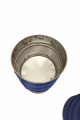 METAL BARREL 30 L RAL5010 / RAW OV + LEVER 365/395x320 MM RUST MARKS AND DENTS(4)4