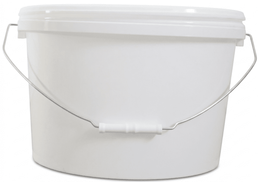 PP KBELÍK 10 L OVAL WHITE / WHITE METAL HOLDER LID WITH FUSE(2)