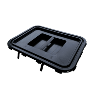 PP LID BLACK WITH HANDLE FOR REC CONTAINER 30-60 L