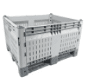 Foldable plastic box, dimensions 1200 x 1000 x 715 mm, perforated, gray, item no. 14100110(2)2