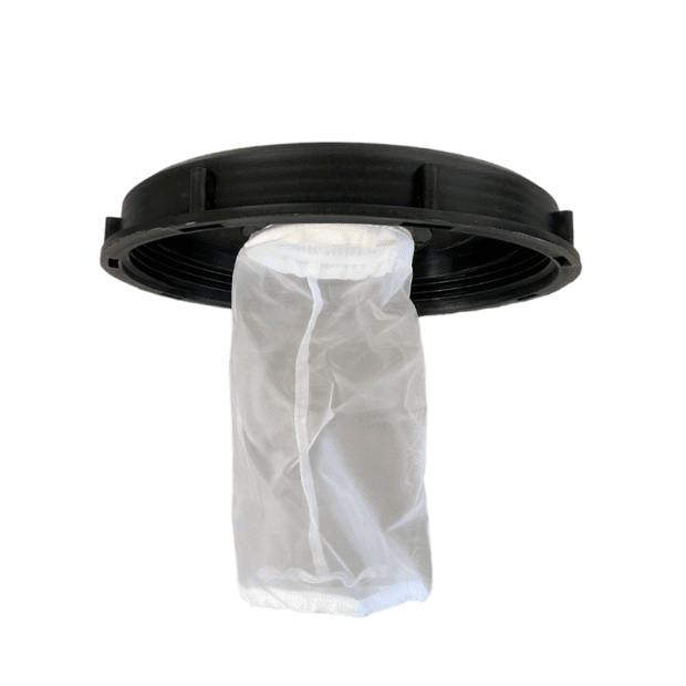 Top screw-on lid for DIN 225 mm IBC container with nylon filter