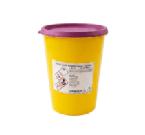Medical waste container TOXICUS 2,5 l with lid 196 x 157/120 mm (60 pcs/box, 960 pcs/pallet)
