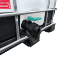 IBC CONTAINER 1000L REFURBISHED WASHED AFTER FOOD, WITHOUT UN, PLASTIC PAL. 225/50-REDUCED FROM DN80(3)3