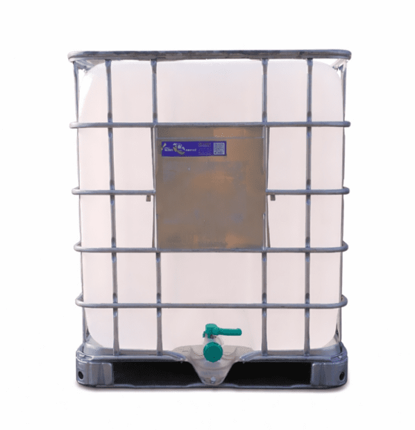 IBC CONTAINER 1000L SCHÜTZ 150/50 REKO WITHOUT UN METAL PALL. INTEGRATE FLAP VALVE DN 50