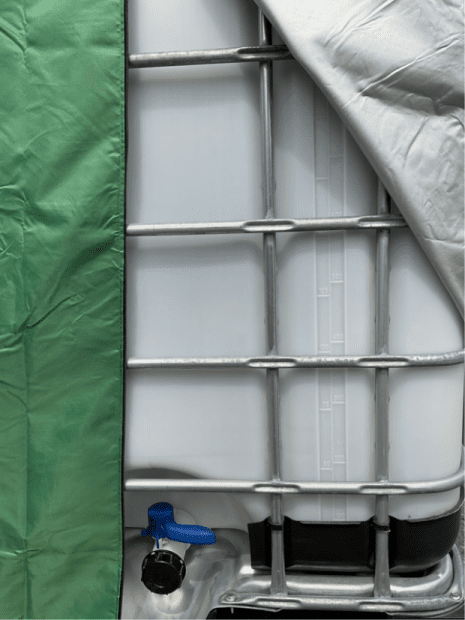 Protective cover for 600-liter IBC container, green, UV protection(3)
