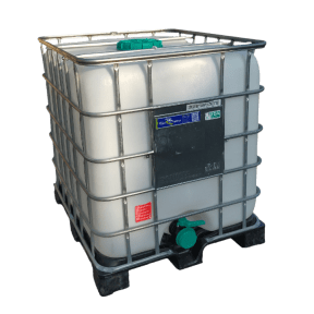 IBC CONTAINER 1000L RE-USED AFTER FOOD, WITHOUT UN, PLASTIC PALLET 225/80 MM
