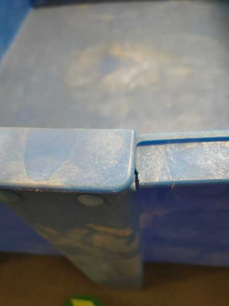 PLASTIC BOX TYPE 800, FULL, DIM. 1200 x 800 x 740 MM BLUE DAMAGED(4)