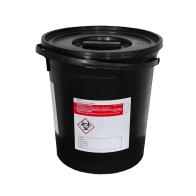 MEDICAL WASTE CONTAINER 20 L BLACK INCLUDING CAP 316/337 MM