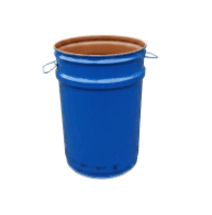 STEEL DRUM 60L RAL5010/LACQUER EP2 0,6/0.5/0.5 MM UN X100.4/S OV + LEVER 365/395x580 SIDE HOLDER