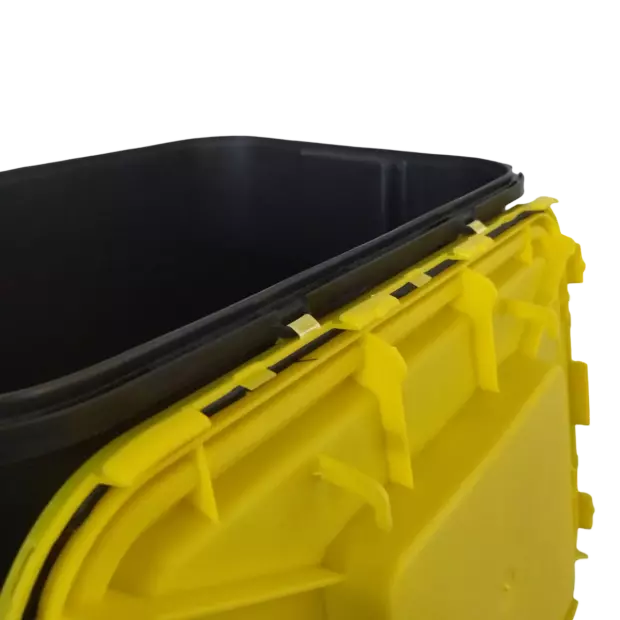 PP REC CONTAINER 60 L BLACK UN 3H2//S CONICAL 400 X 300 X 670 MM INCLUDES A BLACK LID WITH A HANDLE (5)
