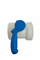 DRAIN VALVE MAUSER DN 80 MM - SEALING ETFE - BLUE LEVER(2)2