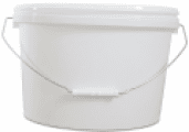 PP KBELÍK 10 L OVAL WHITE / WHITE METAL HOLDER LID WITH FUSE(2)2