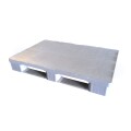 PLASTIC PALLET HYGIENIC HDPE GREY 1200 X 800 X 155 SLIDES, TYPE E.3CD3R, EDGES