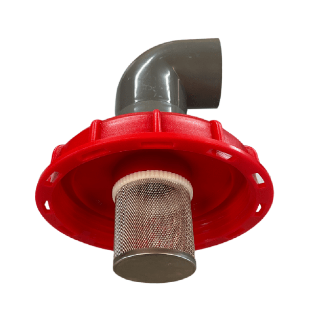 UPPER SCREW CAP FOR IBC CONTAINER DN 150 MM WITH STAINLESS STEEL FILTER AND ELBOW 90°(4)