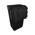 PP REC CONTAINER 60 L BLACK UN 3H2//S CONICAL 400 X 300 X 670 MM INCLUDES A BLACK LID WITH A HANDLE (3)3