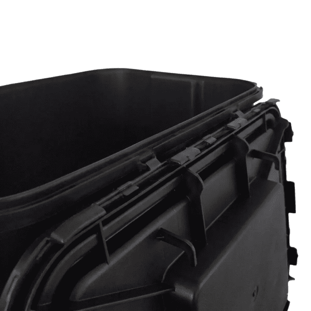PP REC CONTAINER 60 L BLACK UN 3H2//S CONICAL 400 X 300 X 670 MM INCLUDES A BLACK LID WITH A HANDLE (4)