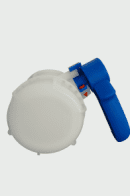 DRAIN VALVE MAUSER DN 80 MM - SEALING ETFE - BLUE LEVER