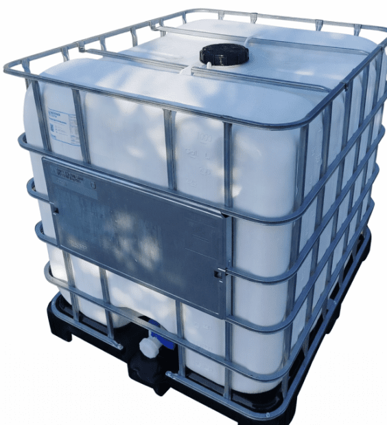 IBC container 1000 L refurbished washed plastic pallet 150/50 coarse thread white container(2)