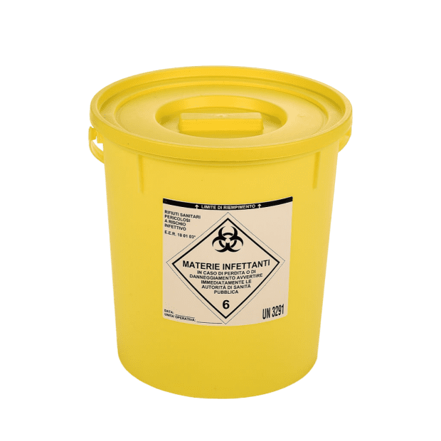 MEDICAL WASTE CONTAINER 20 L YELLOW INCLUDING CAP 316/337 MM 