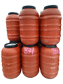 PE BARREL 220 L USED, BROWN COLOUR, SCREW LID(3)3