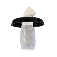 Top screw-on lid for DIN 225 mm IBC container with nylon filter and 45° elbow
