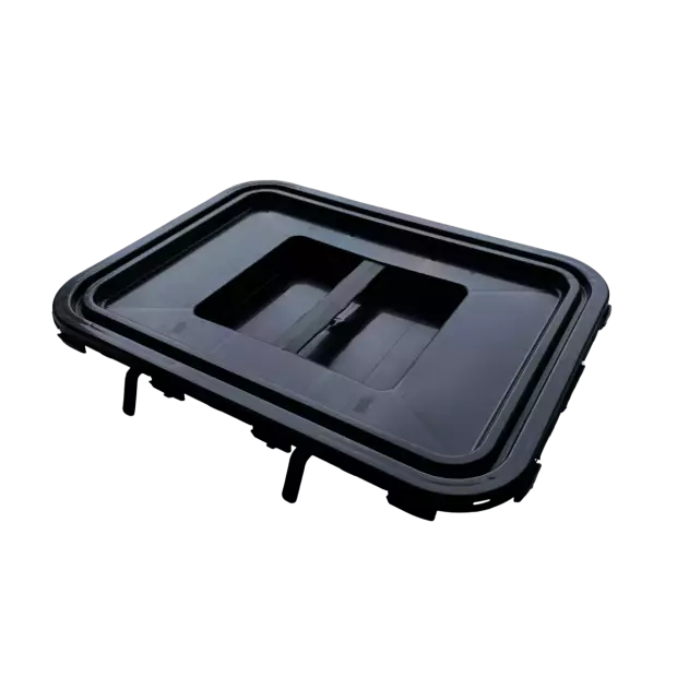 PP REC CONTAINER 50L BLACK UN 3H2//S CONICAL 400X300X550MM INCLUDES A BLACK LID WITH A HANDLE(2)