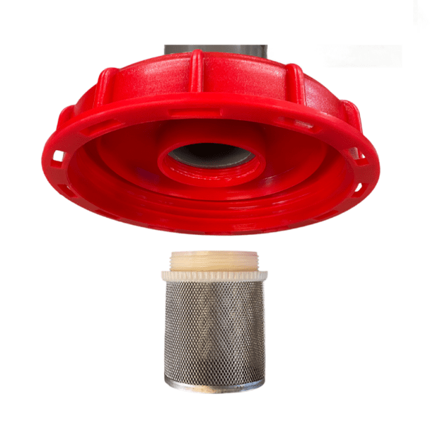 UPPER SCREW CAP FOR IBC CONTAINER DN 150 MM WITH STAINLESS STEEL FILTER AND ELBOW 90°(2)