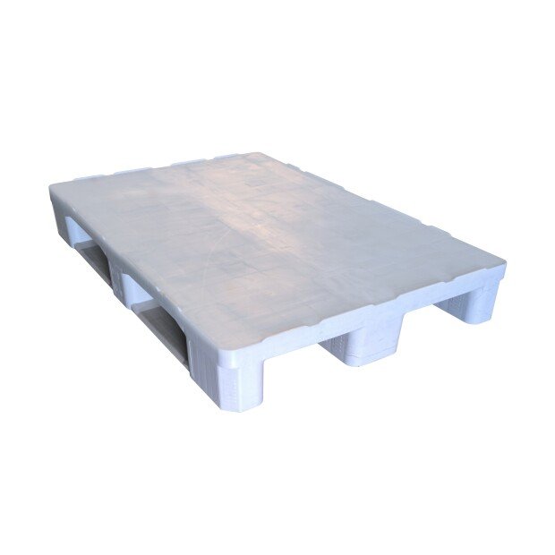PLASTIC PALLET HYGIENIC HDPE GREY 1200 X 800 X 155 SLIDES, TYPE E.3CD3R, EDGES(2)