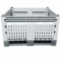 Foldable plastic box, dimensions 1200 x 1000 x 715 mm, perforated, gray, item no. 14100110