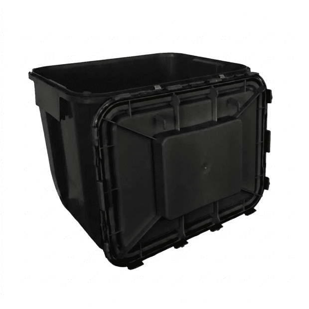 PP REC CONTAINER 30 L BLACK UN 3H2//S CONICAL 400X300X330 MM INCLUDES A BLACK LID WITH A HANDLE(3)