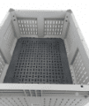 Foldable plastic box, dimensions 1200 x 1000 x 715 mm, perforated, gray, item no. 14100110(4)4