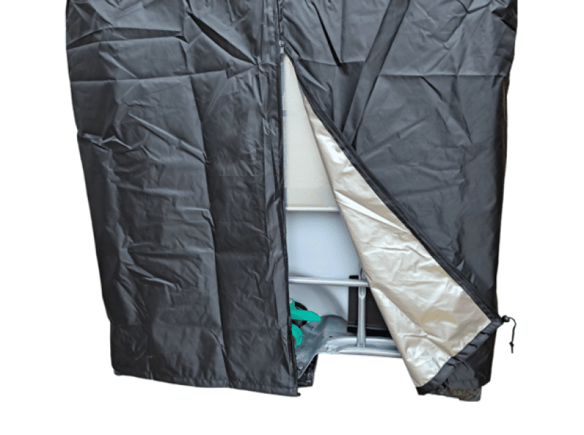 Protective cover for 600-liter IBC container, black, UV protection(2)