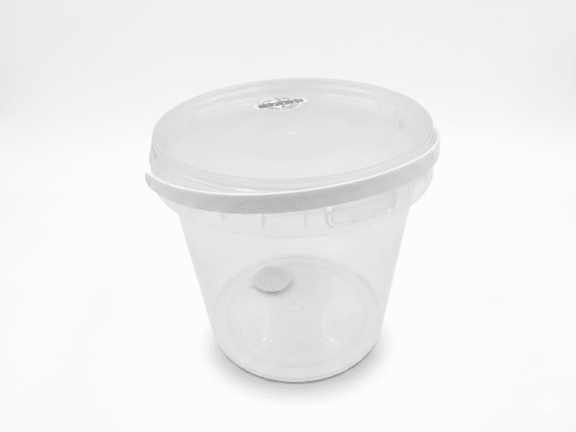 PP KBELÍL 3,5L ROUND WITH FUSE. TRANSPARENT LID / 1200KS PALLET
