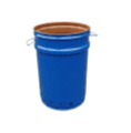 STEEL DRUM 60L RAL5010/LACQUER EP2 0,6/0.5/0.5 MM UN X100.4/S OV + LEVER 365/395x580 SIDE HOLDER