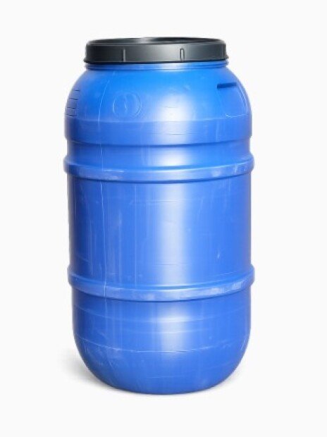 PE BARREL 220 L USED, BLUE COLOUR, SCREW LID