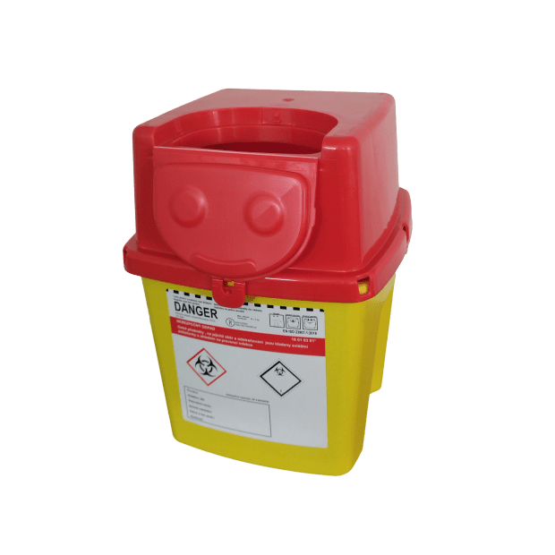 MEDICAL WASTE CONTAINER SQUARE 5 L INCLUDING CAP 188 X 189 X 236 MM (40 PCS/CARTON)(2)