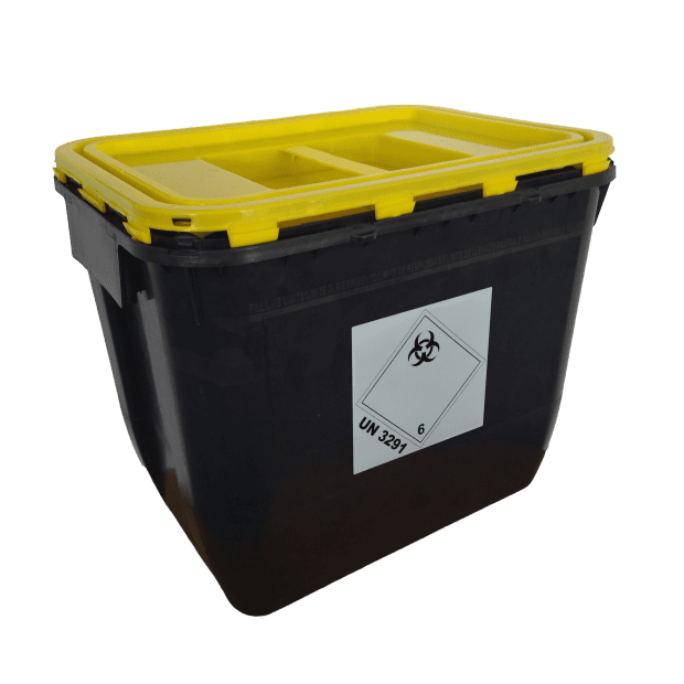 PP REC CONTAINER 30 L BLACK UN 3H2//S CONICAL 400 X 300 X 330 MM