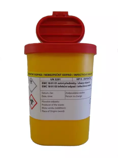 MEDICINAL WASTE TANK 0.375 L INCLUDING 118 x 93/62 MM (120KS / KARTON)