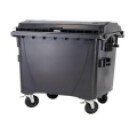 PLASTIC CONTAINER 1100 L WASTE TANK BLACK WITH FLAT LID