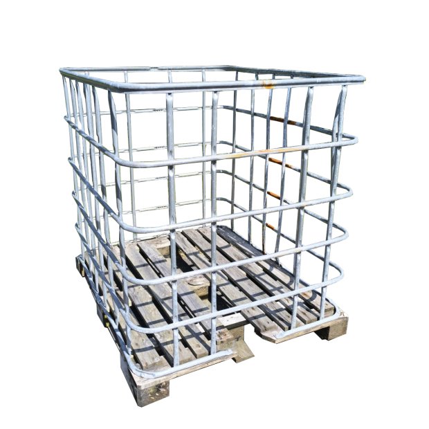 USED ​​METAL FRAME ON WOODEN PALLET, 2ND QUALITY