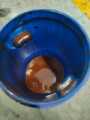 PE BARREL 30L AFTER CHOCOLATE USED WITHOUT UN REMOVABLE LID + LEVER LOCK(3)3