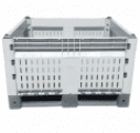 Foldable plastic box, dimensions 1200 x 1000 x 715 mm, perforated, gray, item no. 14100110